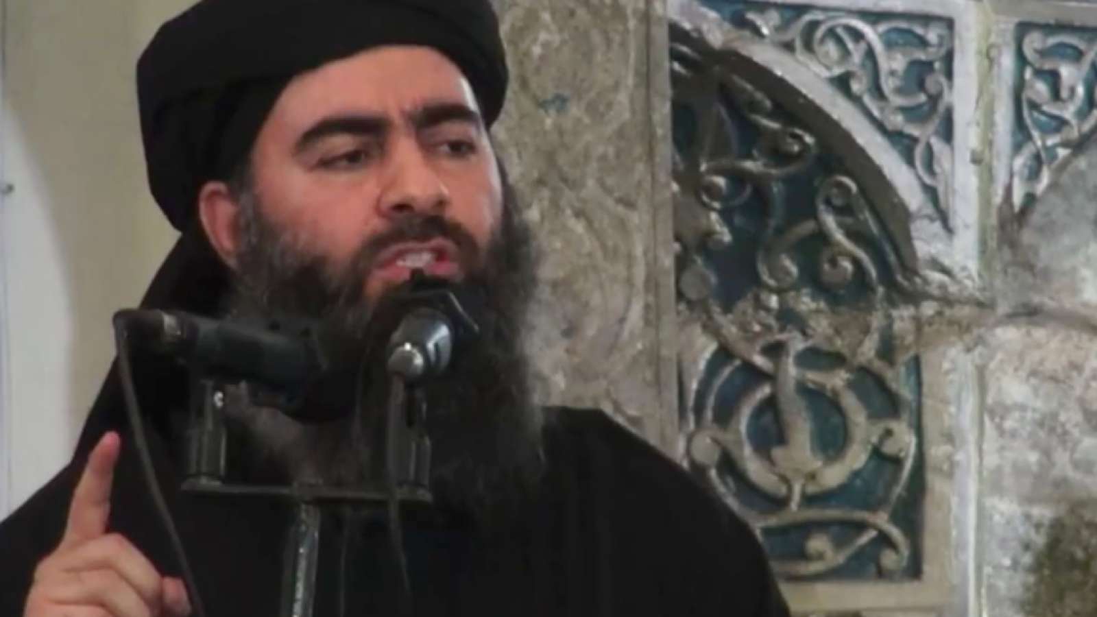 Foto aus dem Jahr 2014: IS-Führer Abu Bakr al-Bagdadi bei einer Rede - laut den USA ist al-Bagdadi am Leben, hat aber Mossul verlassen. (Archivbild)